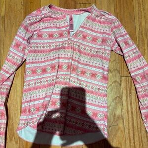 SKIMS Pink Patterned Kids Pajama Top
